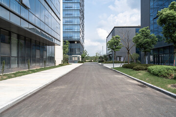 Obraz premium empty ground with modern building