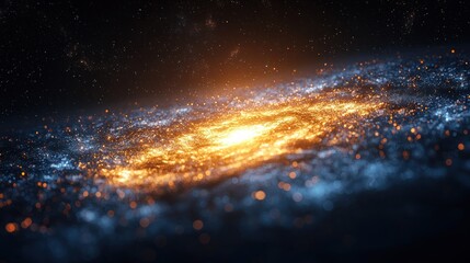 Cosmic Swirl: A Celestial Tapestry of Blue and Gold