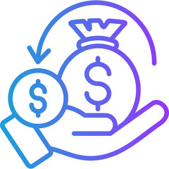 Roi line gradient icon