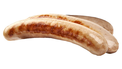 grilled sausages isolated on transparent background.