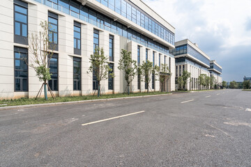 empty ground with modern building