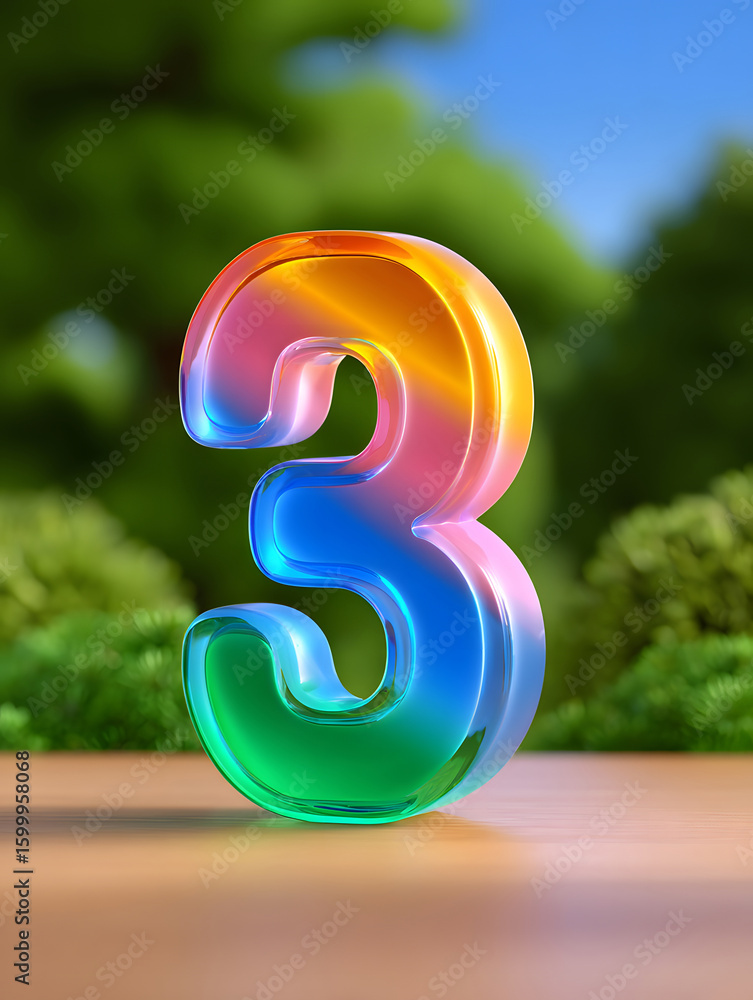 Fototapete 3d rendering digital font big sale event countdown concept element