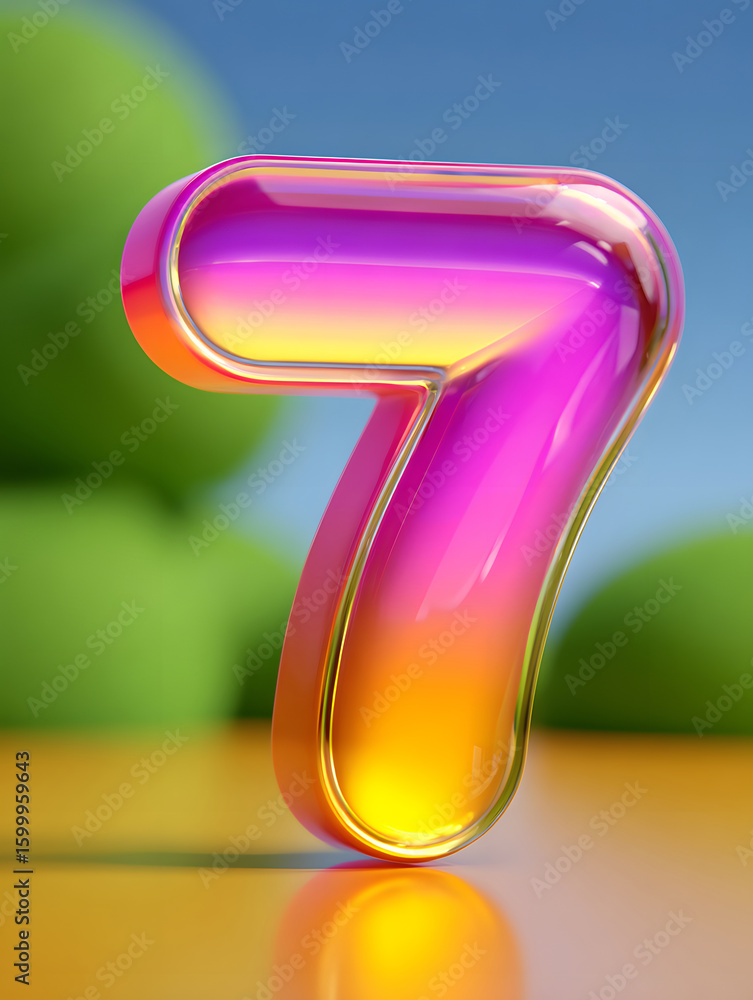 Fototapete 3d rendering digital font big sale event countdown concept element