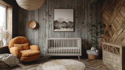 Rustic Nursery Room Design: Cozy and Chic Baby's Room