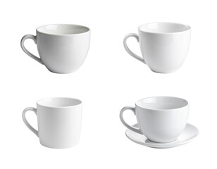 White cups coffee cups tea cups kitchenware drinkware on transparent background