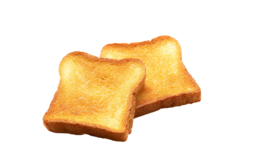 two pieces of toast sitting on top of each other