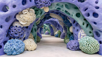 stretching endlessly through a labyrinth of morphing shapes and fractals