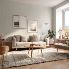 Scandinavian-style living room with minimalist house decor