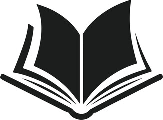 Open Book Silhouette Vector – Minimalist Reading and Education Icon