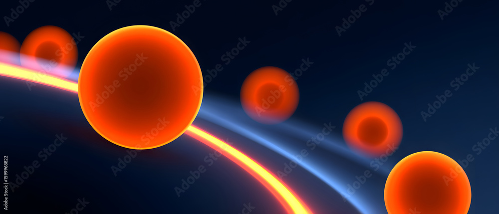 Poster futuristic technology glowing loops with smooth lines abstract background
