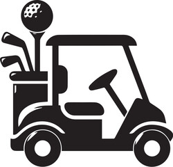 Golf cart silhouette vector illustration isolated on a white background