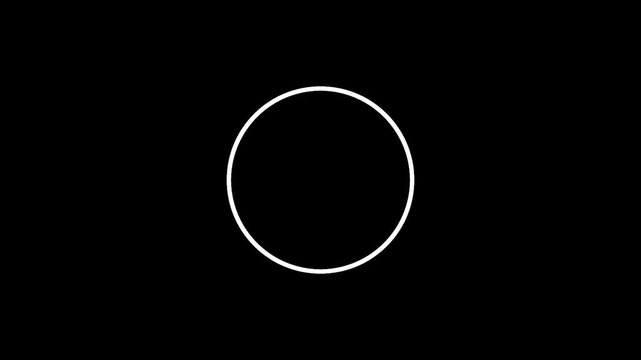 Looping circle burst animation with two to four concentric rings on transparent background with alpha channel, 4K resolution