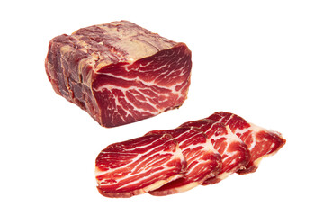 Obraz premium a piece of meat sitting next to a piece of meat