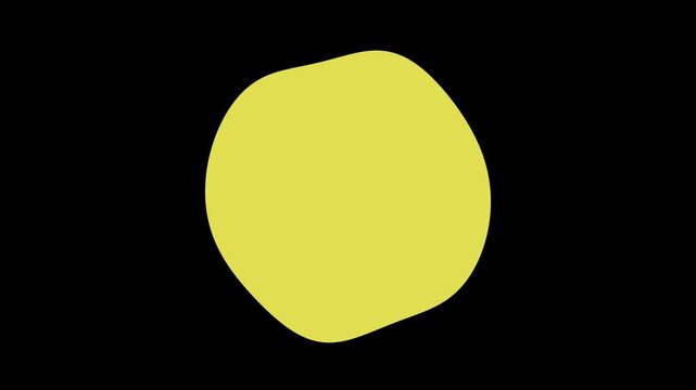 Abstract yellow blob shape on black background for design element and creative projects use case example
