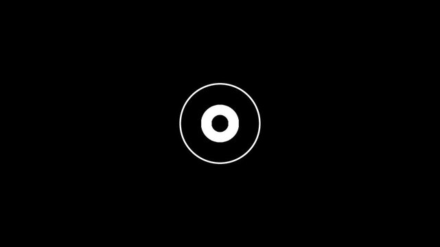 Triple circle burst animation with concentric ripple on transparent background with alpha channel, 4K resolution