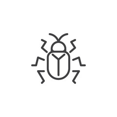 Virus bug malware line icon
