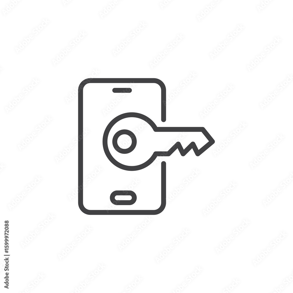 Poster two-factor authentication line icon