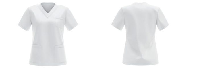 Nurse uniform set front and back.