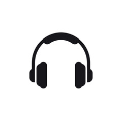 Fototapeta premium Headphones Minimalist Black and White Icon