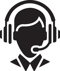 headset vector flat icon