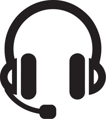 headset vector flat icon