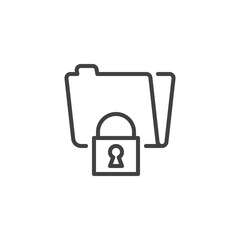 Secure folder lock line icon