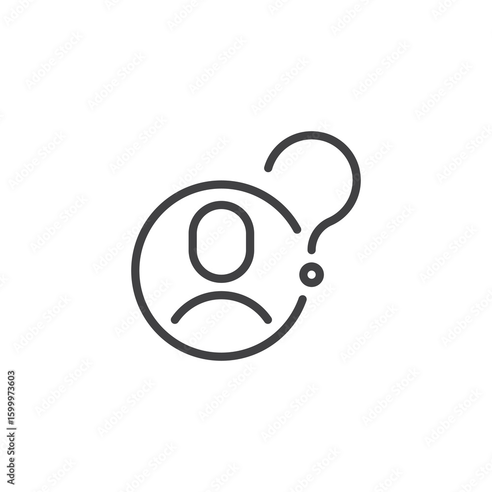 Poster anonymous user line icon