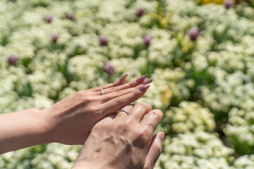 Hands of Love with Spring Flowers②

