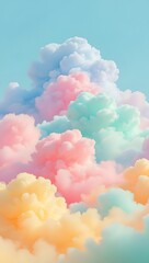 Vibrant Pastel Clouds - Dreamy Sky Background