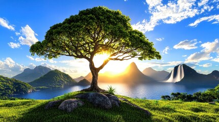 A long-haired woman is standing and brushing her teeth