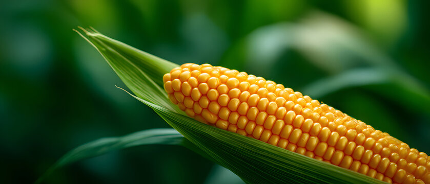 Realistic texture of a corn cob in the field under natural lighting - Powered by Adobe