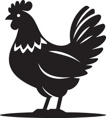 Silhouette of chicken hen vector icon