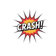Powerful “CRASH!” onomatopoeia burst with jagged red-yellow rays—perfect for smash effects, collision animations, gaming damage icons, comic fight scenes.