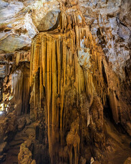 Tien Son cave in Phong Nha Ke Bang, Quang Tri, Vietnam, with Hin Nam No National Park in Laos, UNESCO World Heritage Site is the first cross-border heritage between the two countries of Vietnam - Laos
