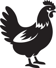 Fototapeta premium Silhouette of chicken hen vector icon