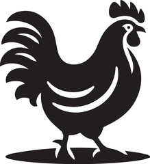 Silhouette of chicken hen vector icon