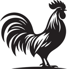 Silhouette of chicken hen vector icon