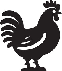 Silhouette of chicken hen vector icon