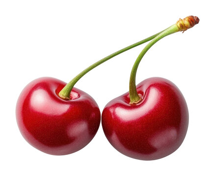 PNG A fresh three red cherries cherry background fruit. - Powered by Adobe