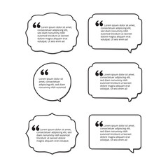 Quote Box Vector Set with Speech Bubble Frames for Text and Testimonial Design