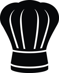 Classic tall toque blanche chef hat silhouette isolated on transparent background