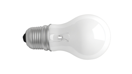 Close-up of a standard light bulb against a black background.