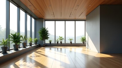 Obraz premium Empty Room with Sunlight Streaming Through Window