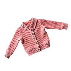 Fototapeta premium Pink ribbed knit cardigan for a child.