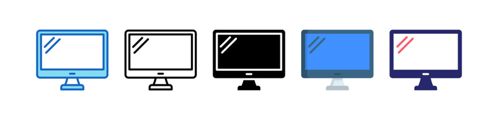 Imac Computer Multiple Style Icon Set Collection.  