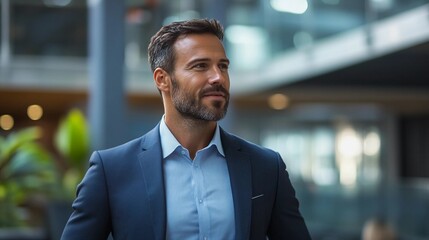 Visionary Businessman in Sleek Office