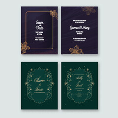 Wedding Invitation Cards with Double-Sides in Two Color Options.