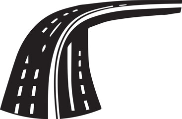 Naklejka premium Black and white illustration of highway