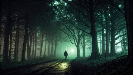 4K Night Walk in the Forest