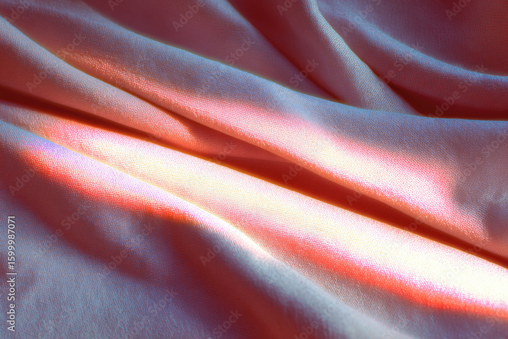 Aufkleber soft pink fabric with gentle folds and thin streak of light running diagonally, creating dreamy and 